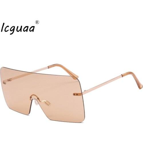 Ladies Luxury Brand Square Sunglasses Women 2020 Rimless Square Polarized Sun Glasses For Ladies Zonnebril Dames Vrouwen Bril