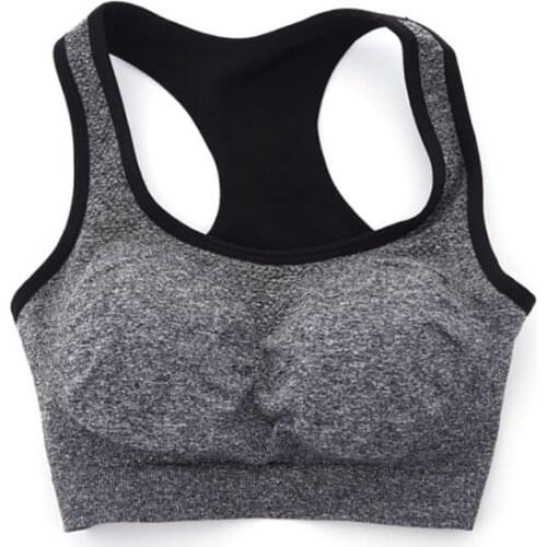 Women Seamless Racerback Padded Gym Sports Bra Yoga Fitness Stretch Workout Tank Tops 9282