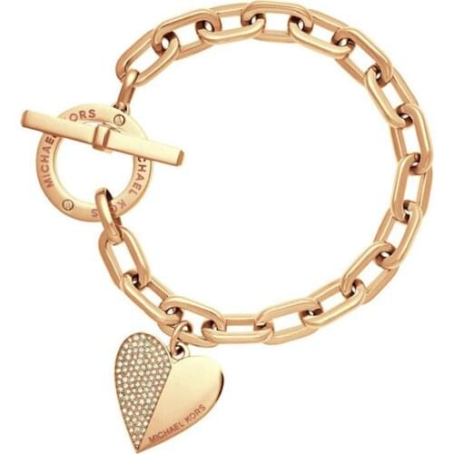 Gold Alloy Bracelet With Heart Women Fashion Gift For Bracelets