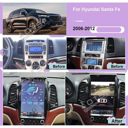 128G Tesla Screen Android 10 Player For Hyundai Santa Fe 2006 2007 2008 2009 2010 2011 2012 GPS Navi Auto Stereo Radio Head Unit