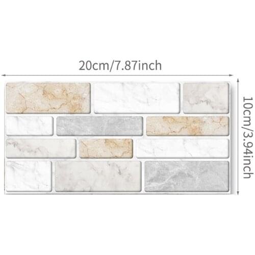 27pcs Imitation Marble Brick Tile Stickers DIY Self Adhesive Kitchen Floor Wall