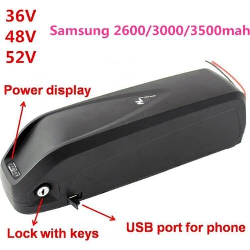 36V 48V 10ah 13Ah 15ah 18ah 20ah 21ah New Hailong Batteria Built in Samsung Cell 500W 750W 1000W e Bike Battery with USB Port