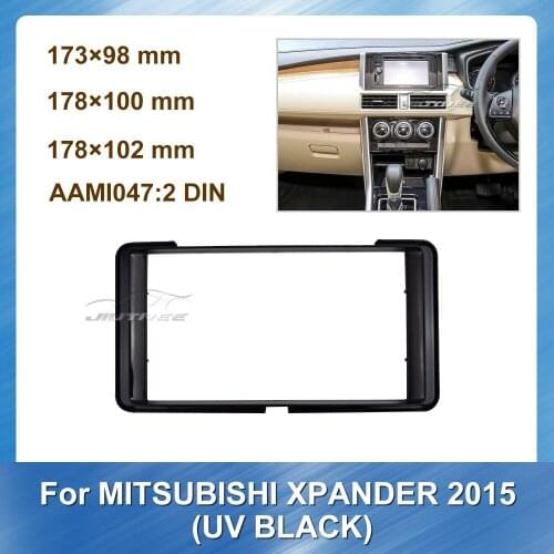 Car Radio Fascia Audio Frame For MITSUBISHI X PANDER 2015 UV BLACK Car GPS panel Head Unit Car Refitting Stereo DVD frame