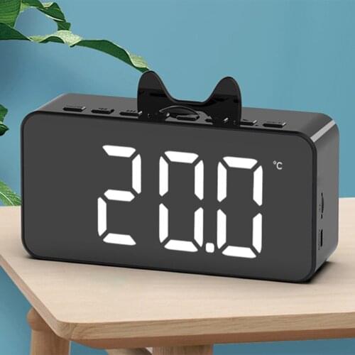 Alarm Clock Bluetooth Radio Desk Clock LCD Display Music Playing Digital Alarm Home Office Smart Bluetooth Speaker