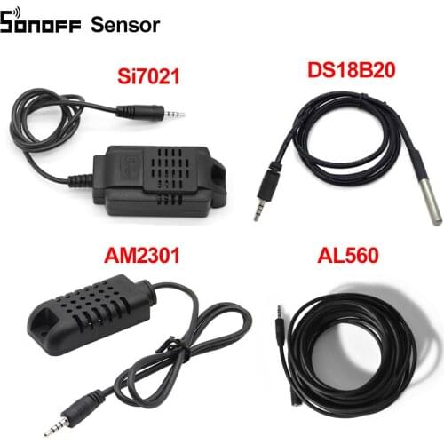 Itead SONOFF Sensor Si7021 AM2301 Temperature Humidity Sensor DS18B20 Sensor With 5M Extension Cable AL560 For Sonoff TH10/TH16