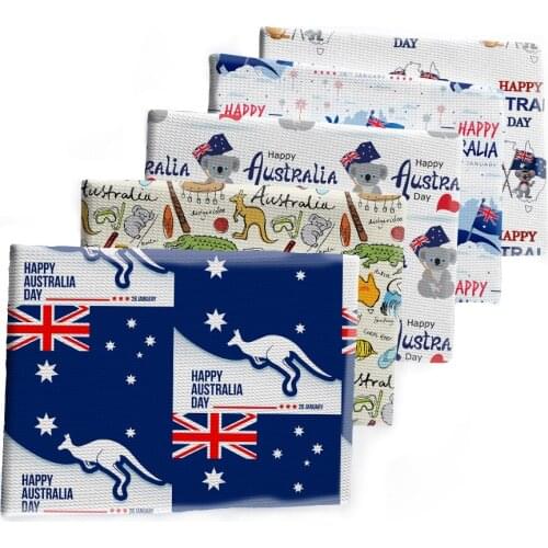 Happy Australia Day Design Koala Printed Bullet Textured Liverpool Patchwork Tissue Kids home textile 50*145cm