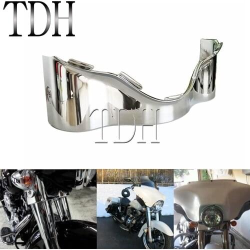 Chrome Motorcycle Batwing Lower Trim Skirt Front Fairing Cover For Harley Street Electra Glide Ultra Classic FLHX FLHT 2014-UP