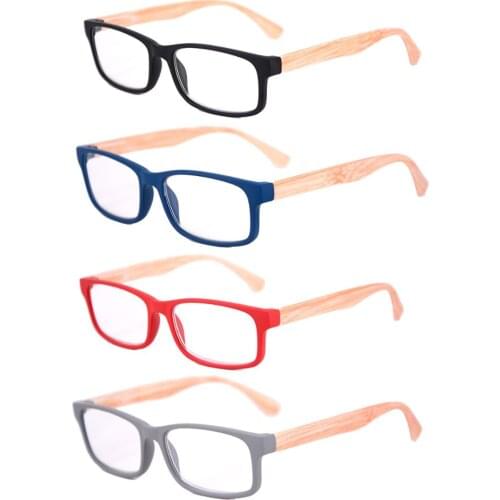 Kaibote Eso-R195119 Classic Reading Glasses Rectangular for Men Women Presbyopic Eyeglasses Frame Wood Designe with Soft Pouch