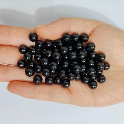 Black 3-12mm straight holes round imitation plastic pearl beads for jewelry needlework accessories Beads & Jewelry Making