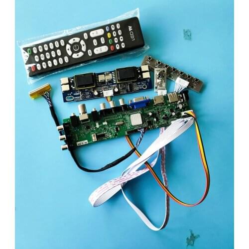 Kit for LM190E08-TLJ2 USB DVB-T 4 CCFL Digital LCD Panel 1280X1024 HDMI VGA Controller board AV TV 30pin remote