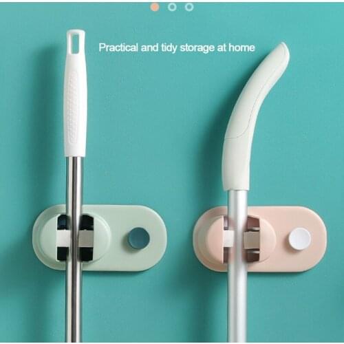 Wall Mounted Mop Organizer Holder Brush Broom Hanger Home Storage Rack Bathroom Suction Hanging Pipe Hooks Household Tools #4