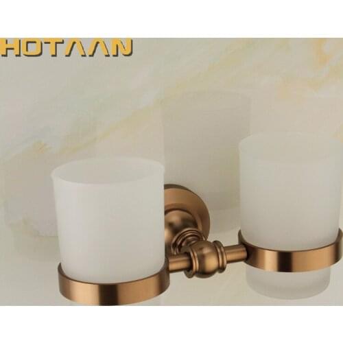 New Arrival Aluminium double Tumbler Holder Cup & Tumbler Holders Toothbrush Holder Bathroom Accessories Banheiro YT-10897