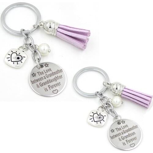 New Arrival Tassel Keychain Grandmother Gift from Grandson Granddaughter Grandmother Grandson Keychain Jewelry Birthday Gifts