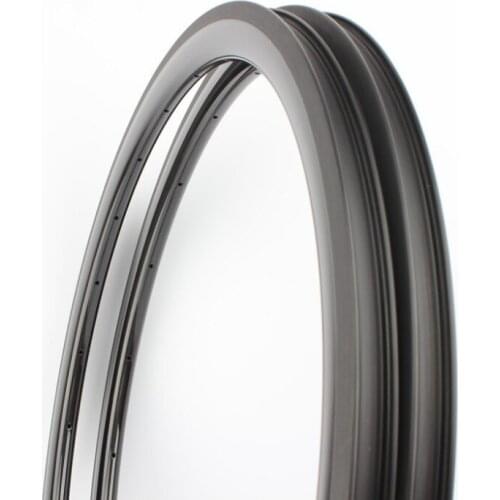 DEERACE 1 pair of SAT 50mm x 23mm 700c Carbon Road Clincher Tubeless Bicycle Rims Bike Wheel Rim NO OUTER HOLES