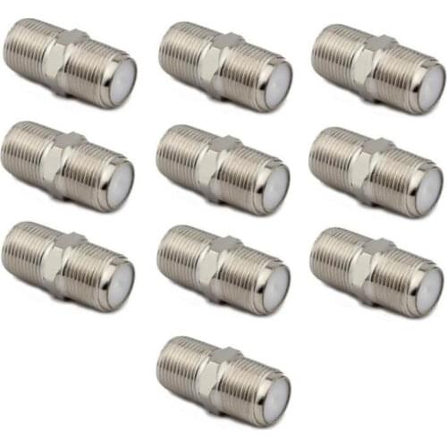 Lot 10pcs F Type Coupler Adapter Female Jack to Female TV PAL Plug Coaxial Adapter RF Connector