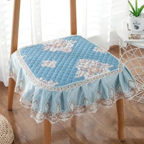 Pastoral Home Sofa Seat Mat Flower Pattern Dinning Stool Cushion Lace Edge Chair Cushions Seat Pad Antiskid Sitting Cushion New