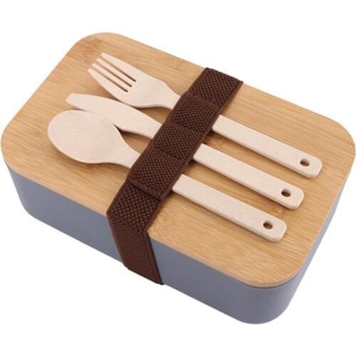 1 Set Square Lunch Box Students Bento Container Portable Adult Food Box Kitchen Storage Organizer