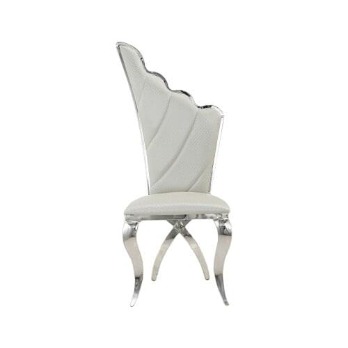 Industrial Luxury dinning dining chrom chair stainless steel leather PU wedding banquet promotion chair home furnitur