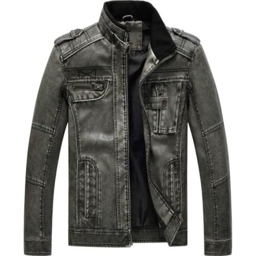 Dropshipping New Leather Jacket Men Casual PU Motorcycle Jackets Male jaqueta couro masculina Casual Outwear Bomber Jacket male