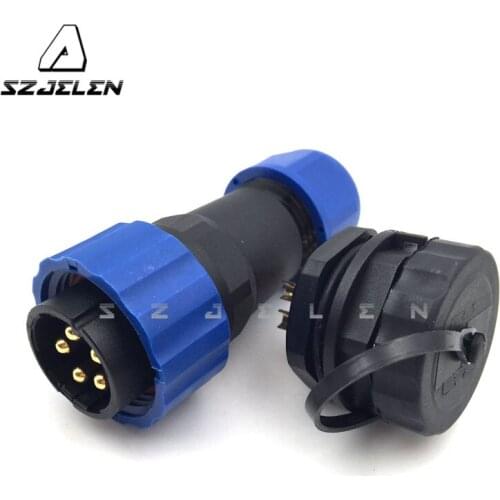 SD20TP-ZM , IP68 Waterproof 5 pins wire connectors, Male & Female plug and socket connecting Cable Wire 25A
