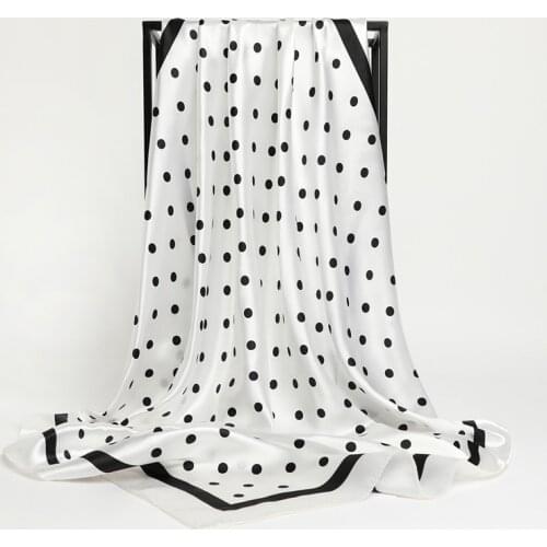 Dot Print Silk Shawl Square Scarf For Women Hair Bands Head Wraps Neckerchief Female Headband Foulard Satin Hijab Bandana 2021