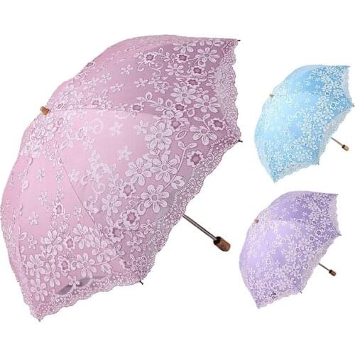 Travel Parasol Folding Non-Uv Sunshade Vintage Umbrella Printed Glitter Design 2 Folding Umbrella For Women Gifts