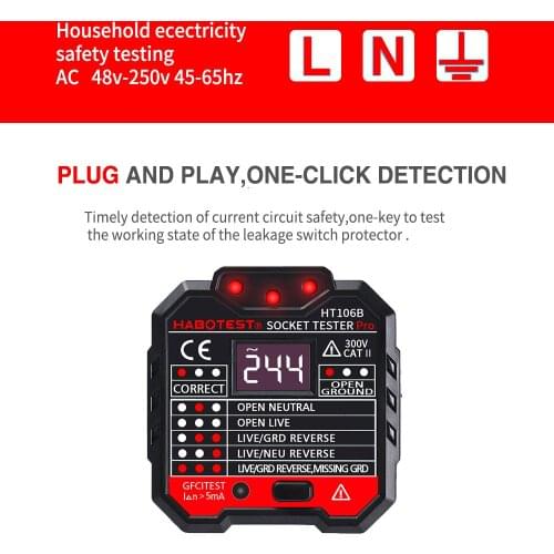 Socket detector HT-106B phase detector power polarity electroscope new 3 orders