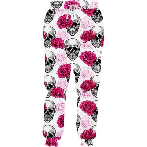 IFPD New Skull Floral Sweatpants 3d Print For Men/women Novelty Casual Streetwear Loose Sport Jogger Pant Funny Hip Hop Trousers