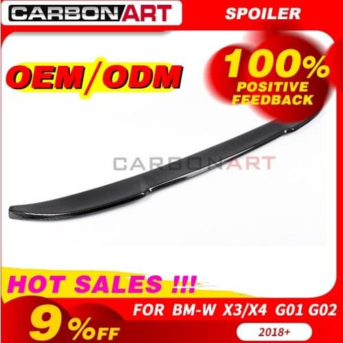 For X4 G02 Carbon Fiber Car Rear Trunk Wing Spoiler for bm-w x3 X4 g01 G02 2019 2020 Rear Wing Spoiler Boot Lid