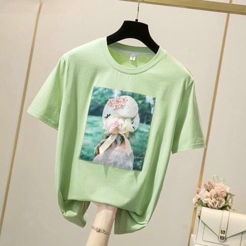 Plus Size Short Sleeve 3D Flowers T Shirt Women Loose Appliques Summer Oversized Tshirt Girl Tops Casual Kpop New 4xl 2021