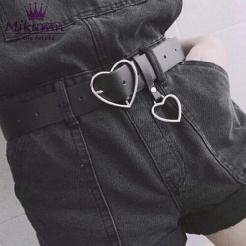 Gothic Punk Fashion PU Leather Waist Belt For Women Jeans Waistband Metal Ring Buckle Belt Female Belts Streetwear