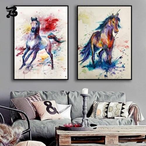 Horse Canvas Painting Colorful Modern Abstract Oil Painting On Canvas Posters and Prints Wall Art Pictures for Living Room Decor