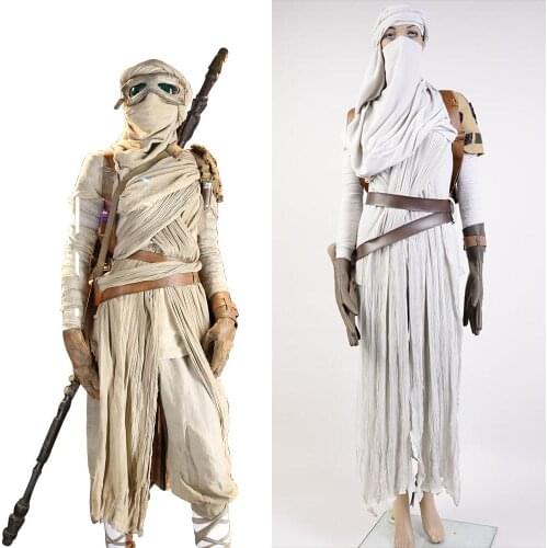 Star Rey Wars Cosplay Daisy Ridley Halloween Carnival Costume Suit For Women Costume