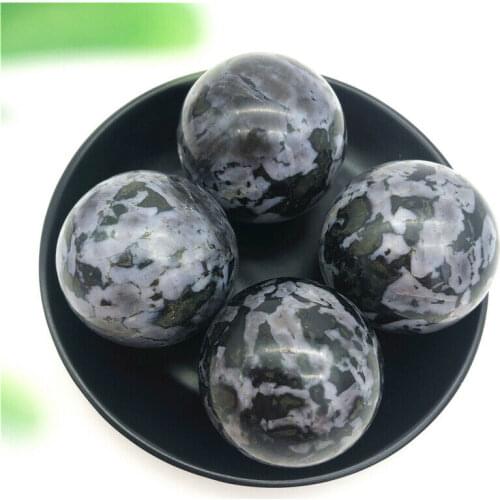 1PC Natural Gabbro Ball Black Quartz Crystal Sphere Balls Mineral Healing Gift Decor Natural Stones and Minerals