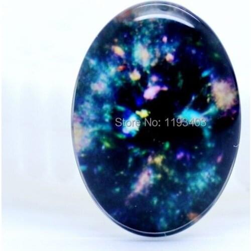 10pcs 18X25mm 30X40mm Oval Glass beads already glued on the image base setting-(Star bright)-(HPGC-8227)