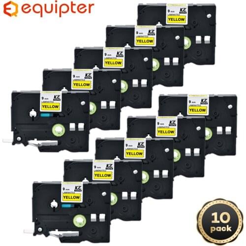 10pcs 9mm tze621 Yellow tapes compatible for p-touch printer tze tape tze-621 tz621 tz-621 tz 621 label ribbon for brother