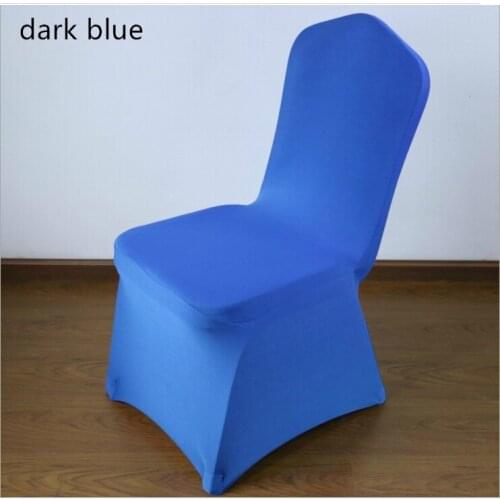 100 PCS Stretch Elastic Universal Blue Spandex Wedding Chair Covers for Weddings Party Banquet Hotel Polyester Fabric