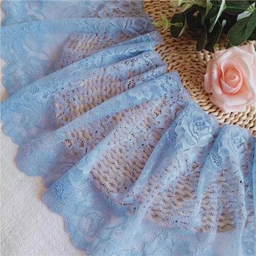 19cm Light Blue Wide Mesh Hometextile Fabric Decoration Embroidery Tulle Lace For Diy Sewing Needlework Dress Underwear E1117