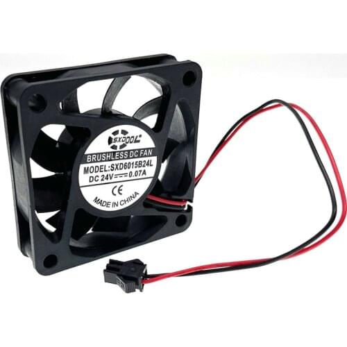 24V Cooling Fan 60mm 6cm Dual Ball Bearing Mute Quiet Silent Computer PC Fan with SM-2Pin SXD6015B24L 60X60X15 6015