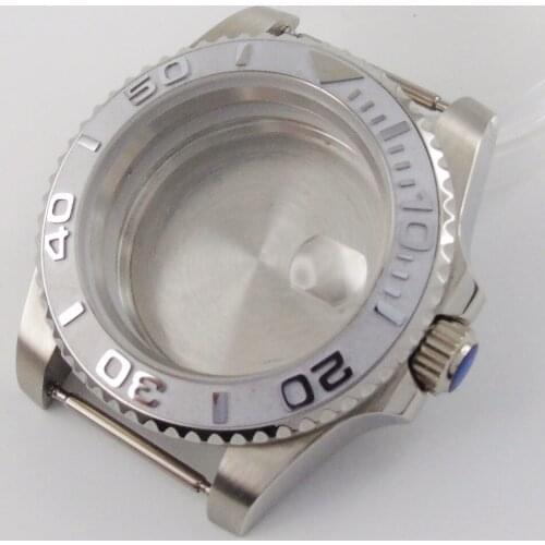 40mm Accessories Parts Sapphire Glass Black Brushed Ceramic Bezel Watch Case Fit For NH35A NH36A ETA 2836 Miyota 8215 MOVEMENT