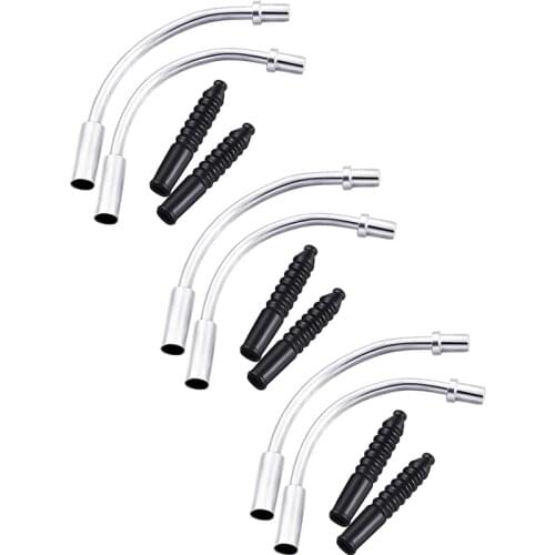 6 Pieces Bike Brake Noodles Brake Cable Guide Tube Bend Pipe Rubber Boots for Bicycle Riding Set (90°,110°)