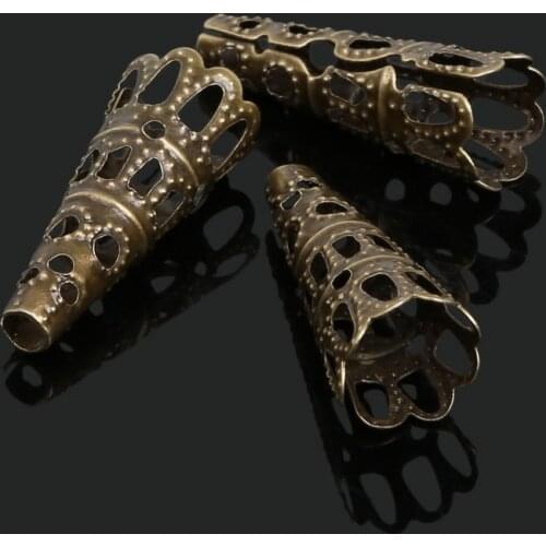 8x22mm 100pcs/lot 2016 High Quality DIY Antique Bronze Plated Hollow Flower Iron Metal Charms Bead Caps for Jewelry Making