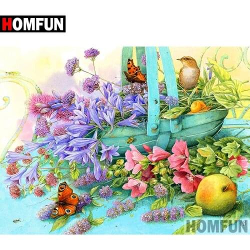 HOMFUN 5D DIY Diamond Painting Full Square/Round Drill "Flowers fruits" Embroidery Cross Stitch gift Home Decor Gift A07986