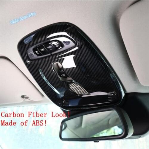 Lapetus Auto Styling Upper Roof Reading Lights Lamp Frame Cover Trim ABS Fit For VOLVO XC60 2018 - 2020 Matt / Carbon Fiber Look