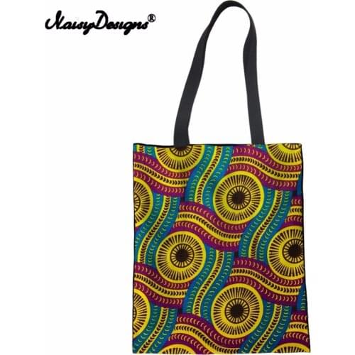 Canta Women African Style Foldable Shopping Bag Portable ECO Canvas Handbag Multi-function Pouch Travel Bag Accessories Supplies
