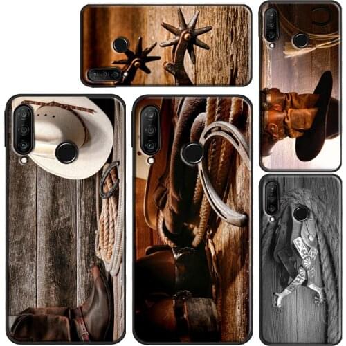 Cowboy Cowgirl Boots Spur Hat Case for Huawei Honor 7A Pro 7C 10i 9 10 20 Lite 8X 9X 8A 8C 8S Nova 5T Y6 Y9 Y7 2019
