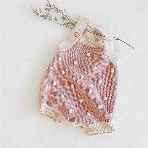Baby Girl Romper Knitted Baby Clothes Newborn Baby Romper Jumpsuit Sleeveless Pompom Infant Baby Jumpsuit Boy Romper Clothes