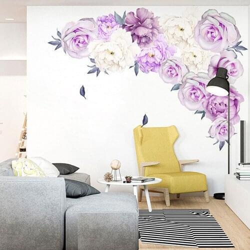 DIY Fresh Peony Flower Home Wall Sticker Living Room Office Decal Mural Decor 2