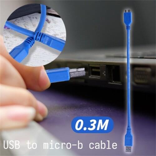Computer Data cable USB 3.0 A Male To Micro-B Mobile Hard Disk Box Data Cable 0.3M In Stock