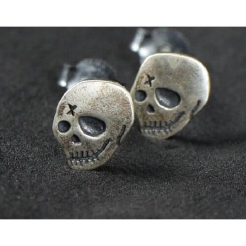 Classic Horror Silver Plated Skull Stud Earring Fashion Punk Menwomen Gothic Earring Fashion Hip Hop Men Women Halloween Jewelry